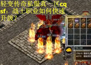 轻变传奇私服真一区cqsf：战士职业如何快速升级？