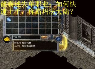 龍霸迷失单职业：如何快速上手，称霸玛法大陆？
